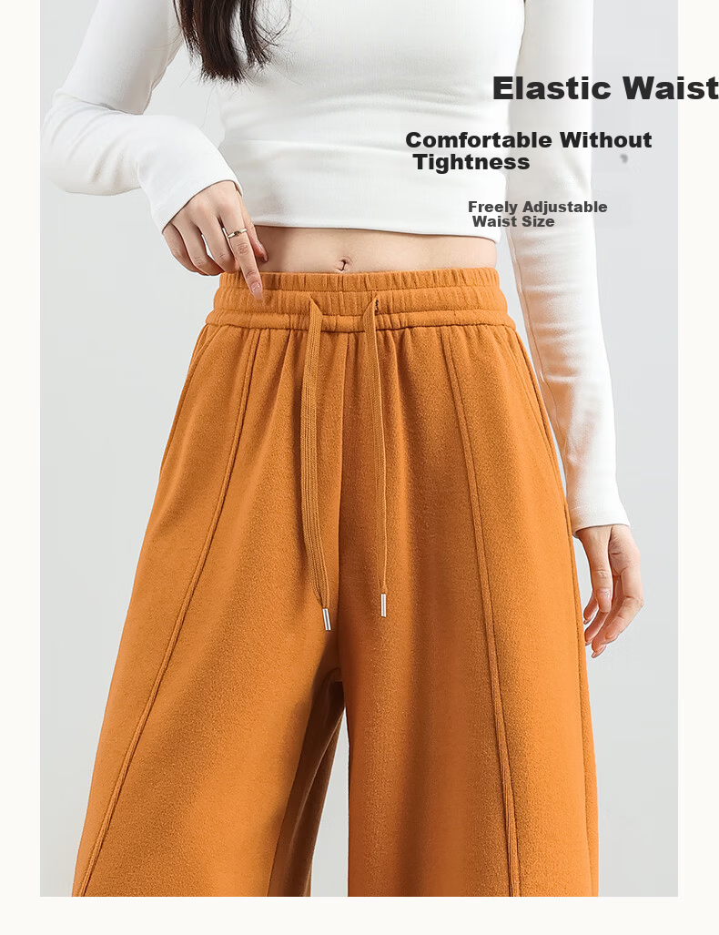 Borui Glutinous Rice Curved Blade Pants Women's 2026 New Spring Wide-Leg Slim Casual Red Banana Pants with Center Seam 12