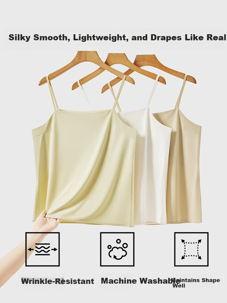MiiOW Ice Silk Satin Women's Camisole Tank Top Sleeveless Sexy Back Summer Outerwear Versatile Blazer Shirt 30