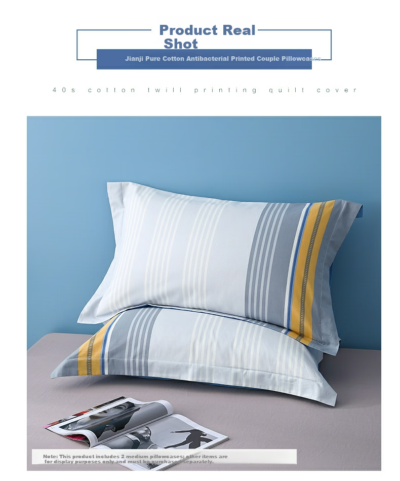 Shuixingjiafang Pillowcases, 100% Pure Cotton, Combed Cotton, Double Pillow Covers, Set of Two, for Home And Dormitory Use, 48x74cm 11