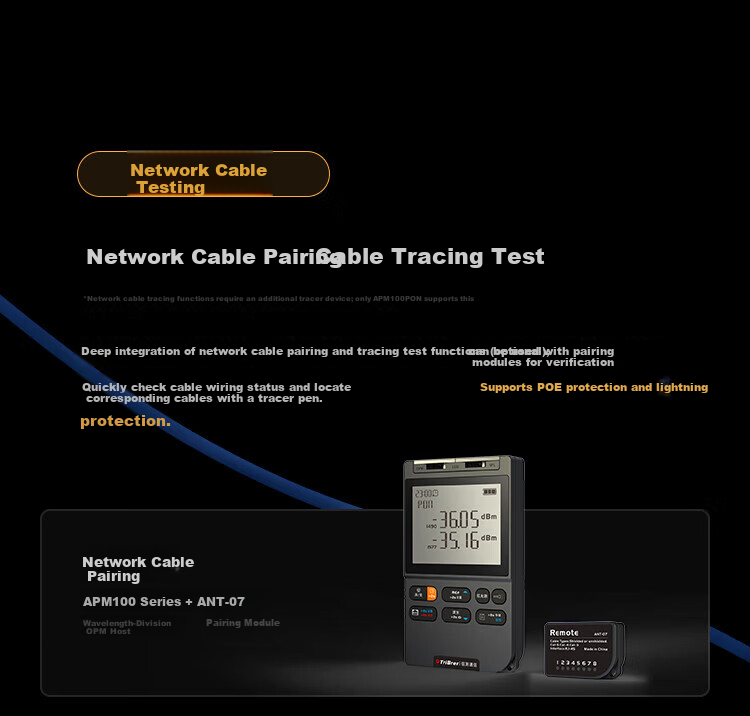TriBrer Optical Power Meter Red Light Integrated Network Cable Tester Fiber Red Light Pen APM100T-V15 9