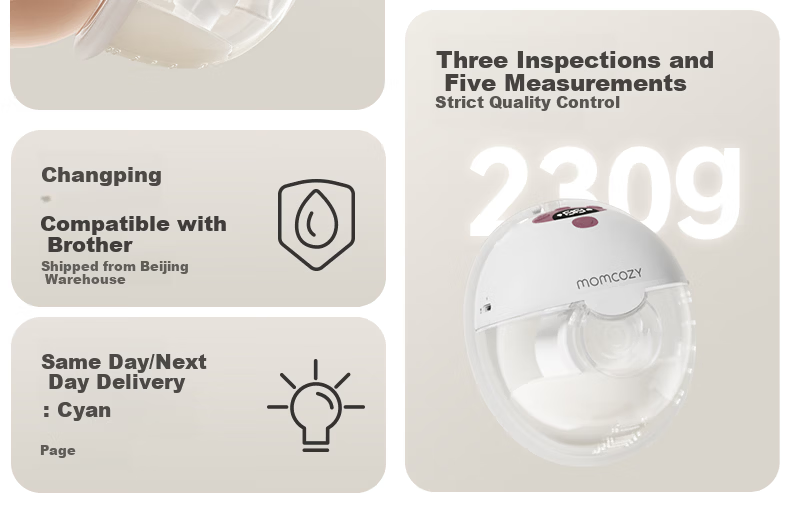 Momcozy M5 Double Electric Breast Pump Hands-Free Silent Wearable Automatic Milk Collector Bionic Suction 4
