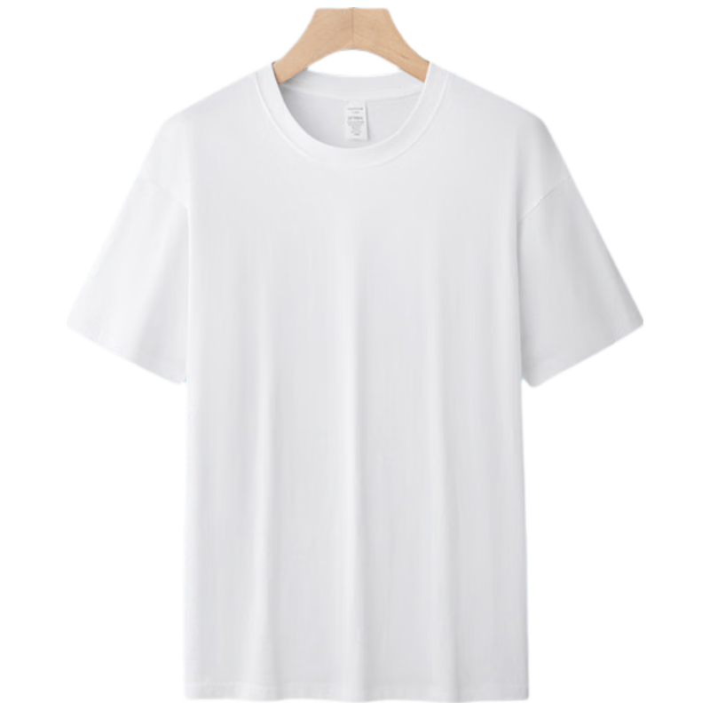 ROMON 100% Cotton Men's Short Sleeve T-Shirt [10A Antibacterial] Casual Solid Color Base Layer Tee