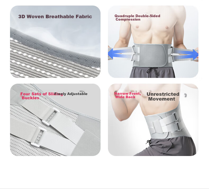 LI-NING Lumbar Support Belt for Disc Herniation and Strain with Steel Plate, Unisex Sports Fitness Waist Brace for Prolonged Sitting 8