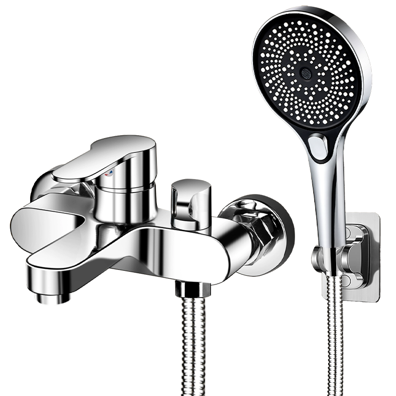 HOMK [Germany] All-Copper Shower Mixer Valve Set with Dual Switch Hot and Cold Dual Control Faucet Bathtub Mixing Valve