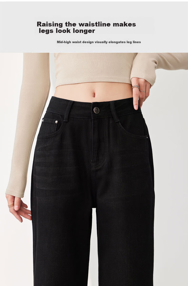 LangSha Straight-Leg Jeans for Women, Color-Fast High-Quality Spring And Autumn Long Pants, 2025 Loose Slim Wide-Leg Trousers 7