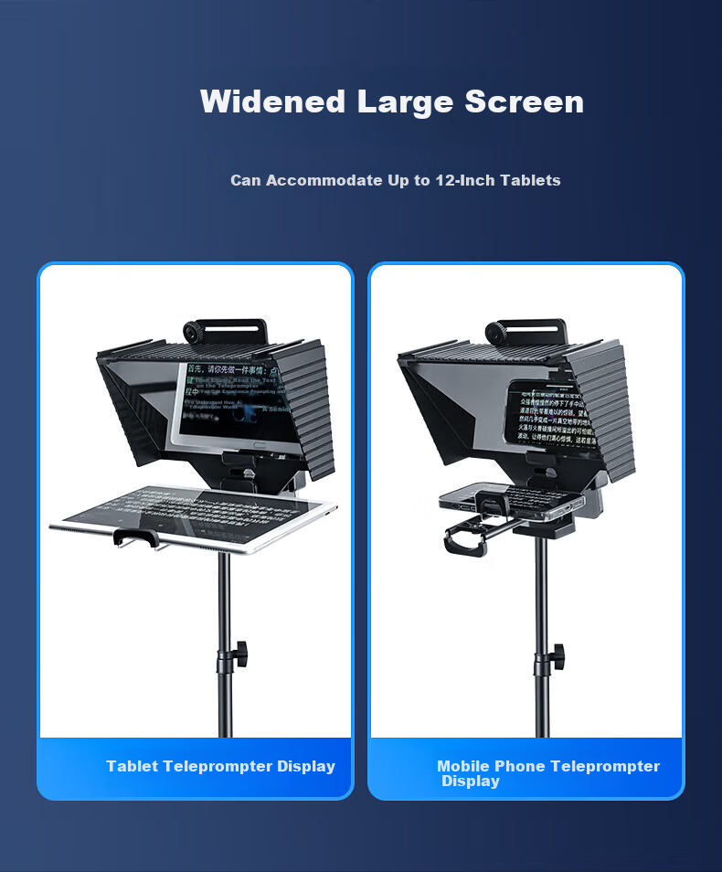JIMANTU Live Teleprompter Large Screen Universal Portable Prompting Board for Mobile Phones, Tablets, DSLR, Mirrorless Cameras, Hosting, Broadcasting, Interviewing, Speech, Short Video Recording 5