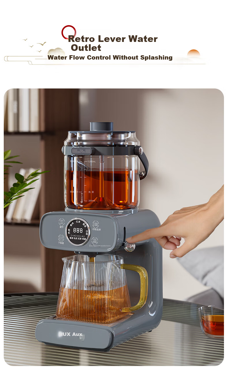 AUX Tea Kettle Health Pot Steam Spray Tea Extractor Pure Titanium TI Base Multifunctional Tea Maker AZC-12AZX-340 for Home and Office 14