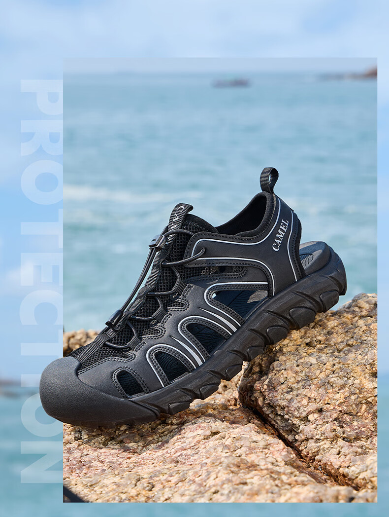 CAMEL Summer Breathable Anti-Kick Slip-On Outdoor Hiking Casual Sports Sandals G16M076036 Off-White/Black Size 38 9