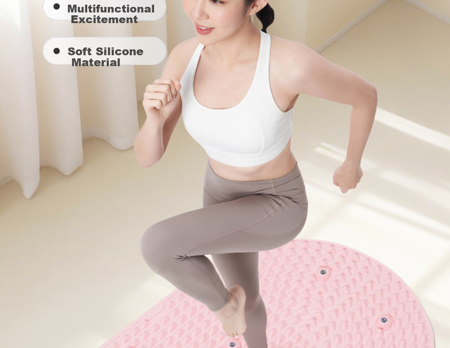 Keep Liquid Soft Silicone Acupressure Board Large Size Food Grade Ultra Slow Running Foot Massage Acupoint Toe Pressure Board Pro - Pink 8
