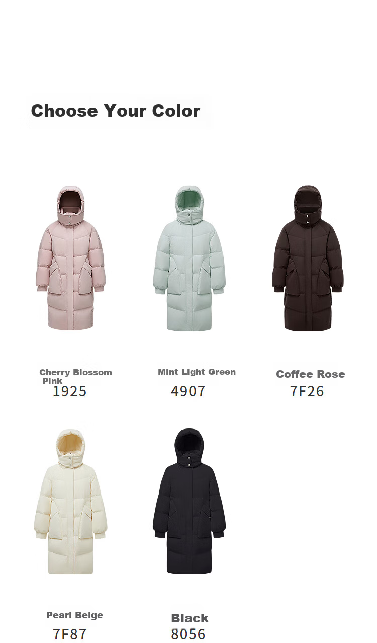 BOSIDENG Off-Season Women's Winter Down Jacket Loose Mid-Length Casual Thickened Removable Hood Stand Collar Casual Coat 11