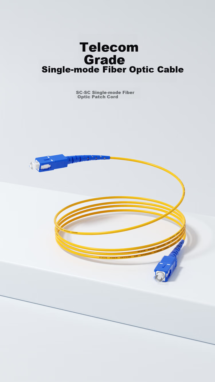 ZLEUE Fiber Optic Patch Cable, Engineering Telecom Grade SC-SC (UPC), Single Mode Single Core, Low Smoke Zero Halogen Environmentally Friendly Home Installation Fiber Optic Cable, Transceiver Pigtail, 10 Meters, Q0-SCSC10 1