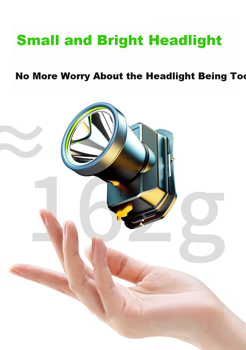 Bright General Rechargeable High-Power Small Headlamp Ultra-Bright Head-Worn Flashlight Outdoor Lighting Long Battery Life Mining Lamp for Beachcombing 20