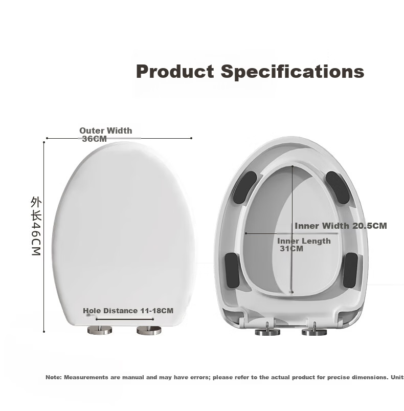 BSITN Large Cushion Slow-Closing Universal V-Shaped Toilet Seat Cover Toilet Ring Accessory Quick-Release Toilet Ring BP028 21
