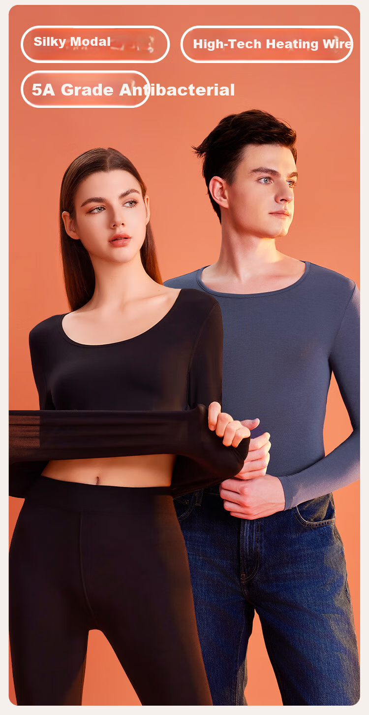 Ordifen Modal Crew Neck Autumn Shirt Women's Thermal Underwear Antibacterial Heat Retaining Cotton Sweater Black L 2