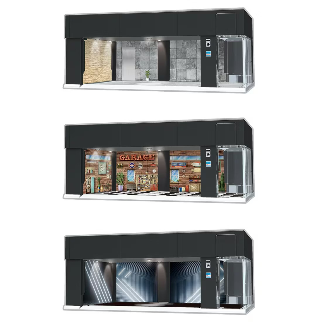TAKARA TOMY TOMY Mini Car Scene Electric Door Showroom Black 088844 Children's Day Gift Flagship Parking Garage 2