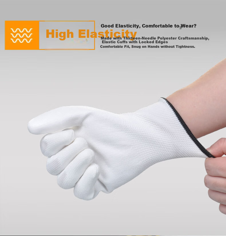 Kailehu PU Coated Palm Gloves Gray 10 Pairs, Coated Work Gloves, Labor Protection, Wear-Resistant, Anti-Slip, Breathable, Comfortable for Fine Work, Dust-Free, Size S 4