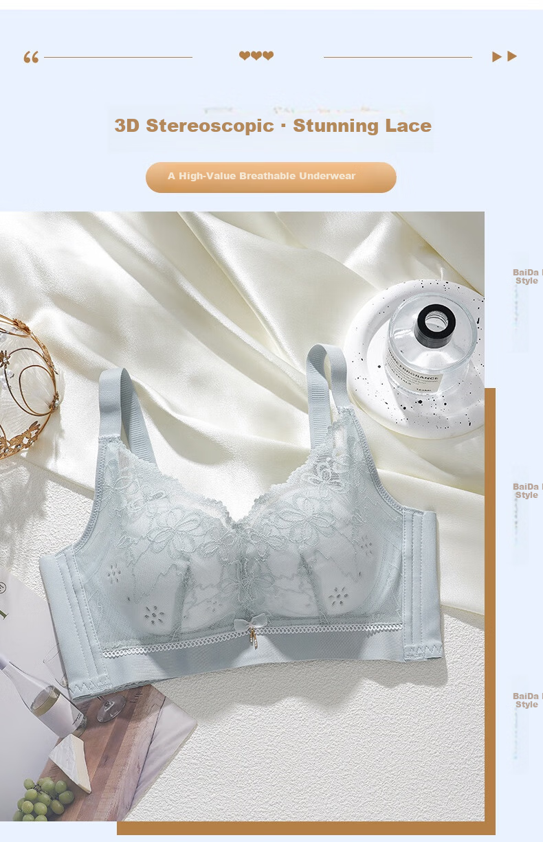 Mankejiao Wireless Push-Up Bra for Women, Minimizes Large Bust, Gathers Small Bust, Side Support, Anti-Sagging, Adjustable, Magnetic-Free, Lifting Bra 7