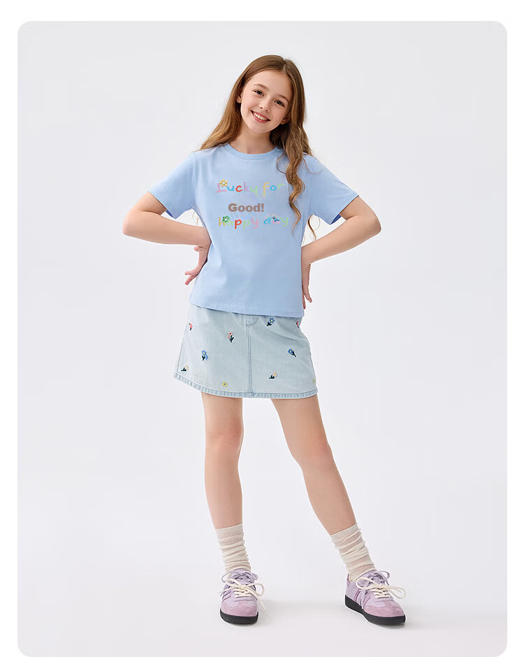 Balabala Girls' Short Sleeve T-Shirt Kids 2026 Summer Quick-Dry Moisture-Wicking Stylish Top 14