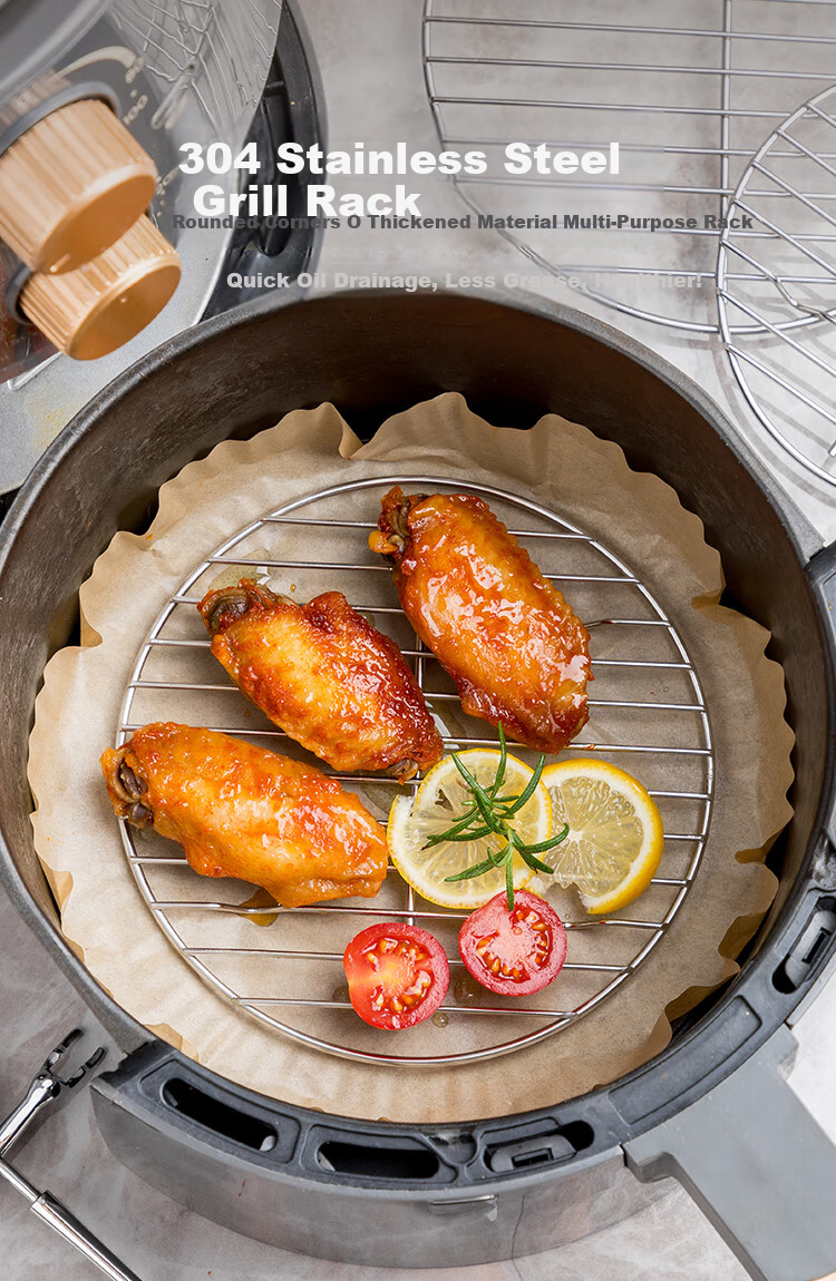 Banwu Life Air Fryer Rack Barbecue Rack Household Oven Stainless Steel Hanging Oven Rack Vertical Grill Skewer Barbecue Rack 1