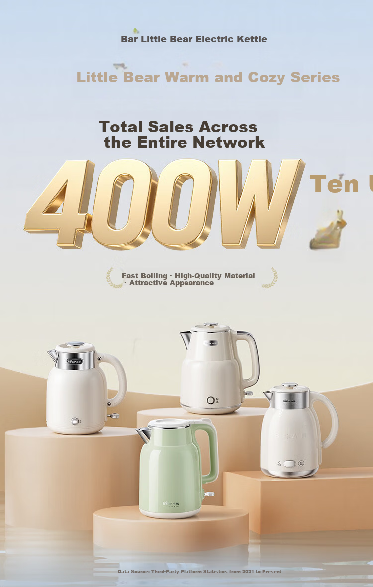 Bear Electric Kettle with Temperature Control 316L Stainless Steel Seamless Inner Liner Multi-Stage Insulation Household 2L Large Capacity Thermostatic Kettle ZDH-H20P5 2