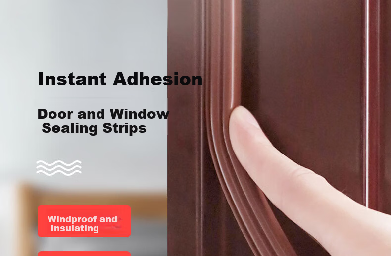 Oumai Anti-theft Door Sealing Strip 10x6mm Weatherproof Soundproof Door Gap Insulation Strip 1