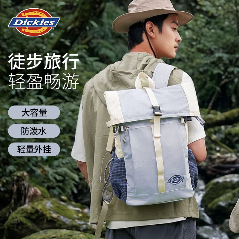 Dickies Large Capacity Lightweight Outdoor Camping Hiking Travel Commuter Laptop Backpack Blue/Grey