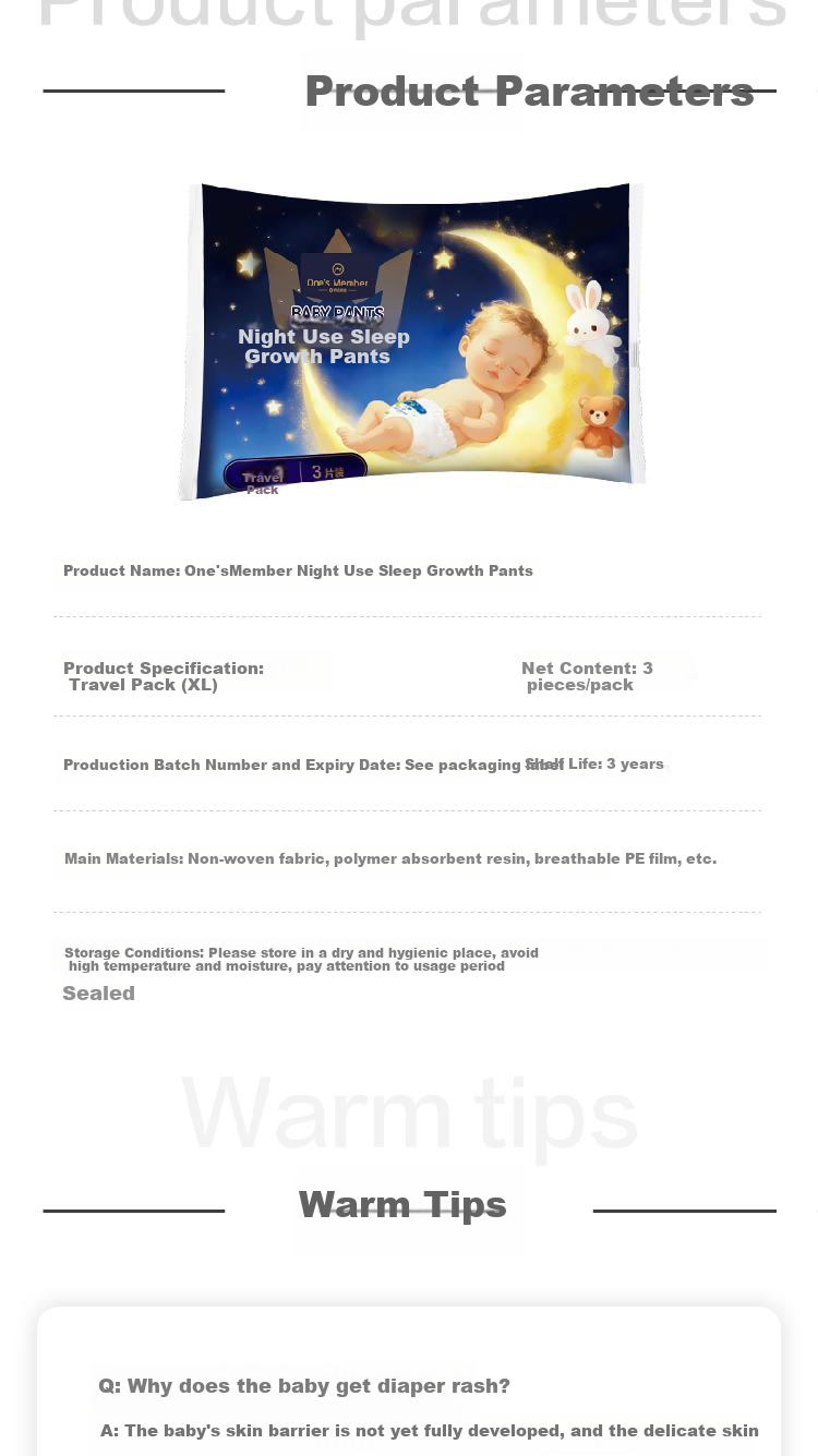 One's Member OM Night Use Sleep Pants XL 3pcs Trial Black Gold Sleep Pants Diapers Silk 3