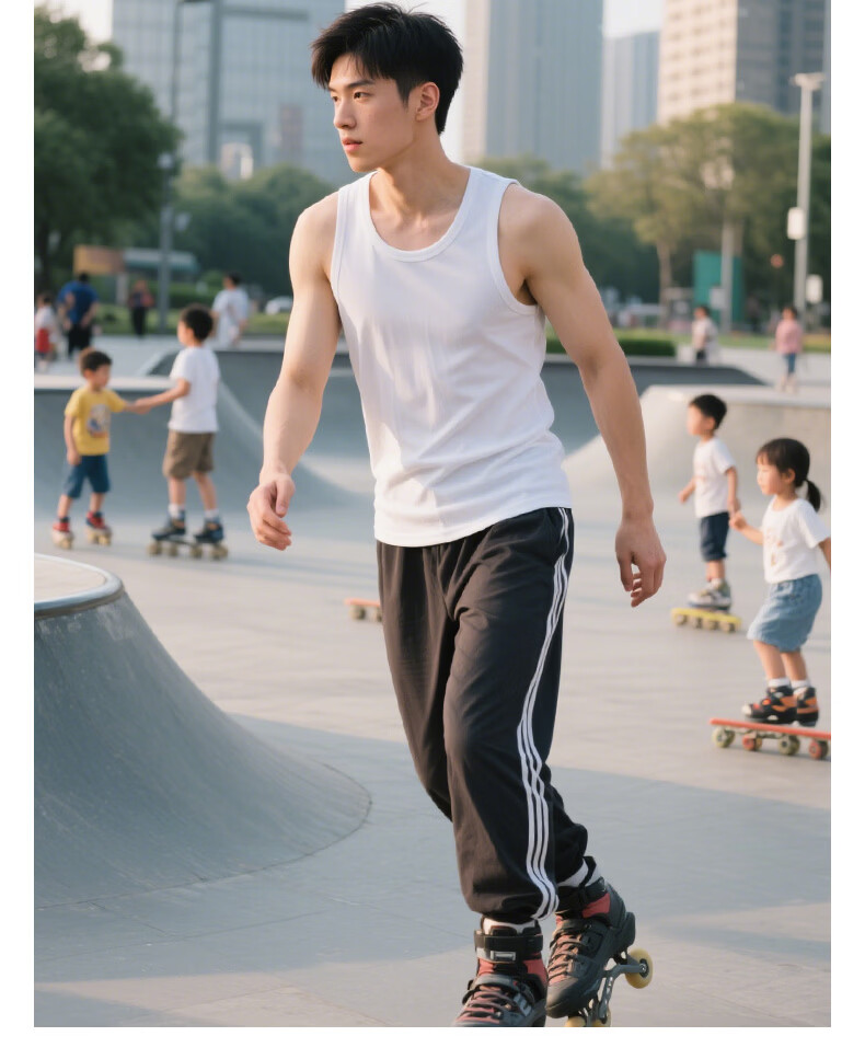 Liangpu Pure Cotton Ribbed Heavyweight American Style Men's Fitness Tank Top Sleeveless Training Shirt 16