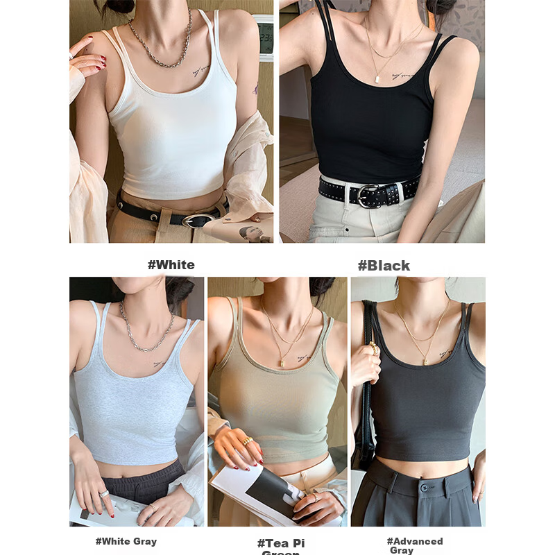 Langsha White Camisole Vest Women 2026 New Versatile Backless Slim Sleeveless Top