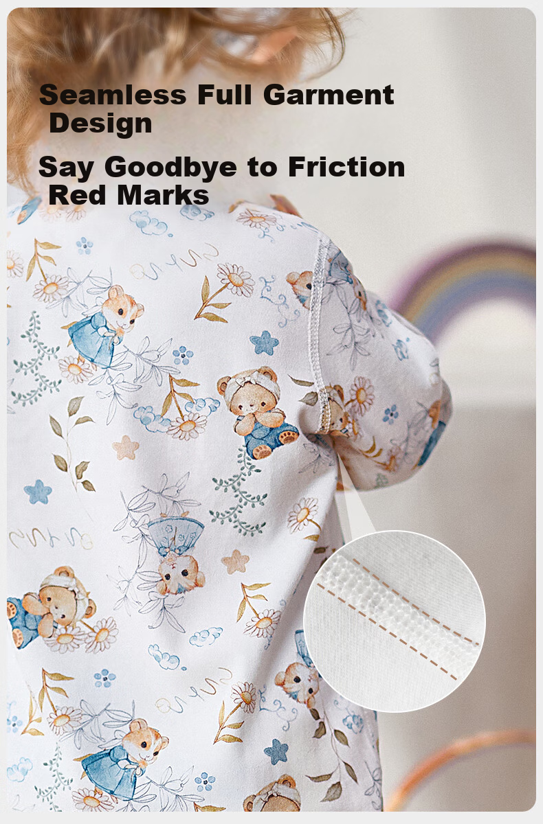 OUYUN Baby Romper Spring Autumn Four Seasons Newborn Jumpsuit Full Moon Crawling Suit Hamster + Flower Wall 73cm 20