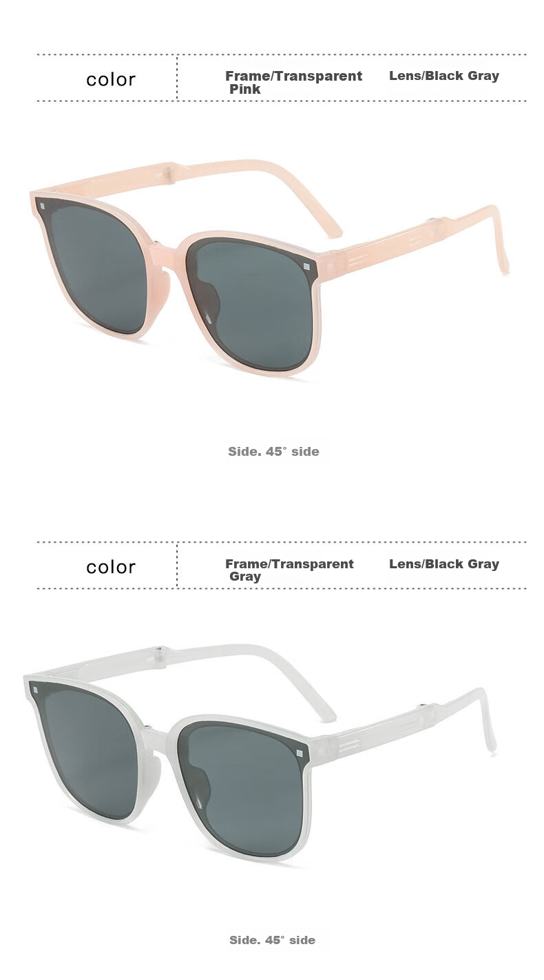 Panda Sasha Kids Folding Black Frame Gray Lens Sunglasses UV Protection Boys Girls Sun Glasses Back to School 6