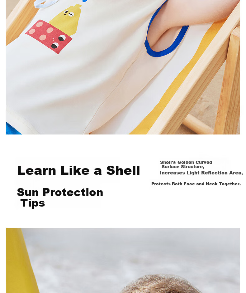 Betis Children's Shell Sun Protection Hat Unisex Kids Summer Beach Baby Outdoor UV Protection Open-Top Hat 12