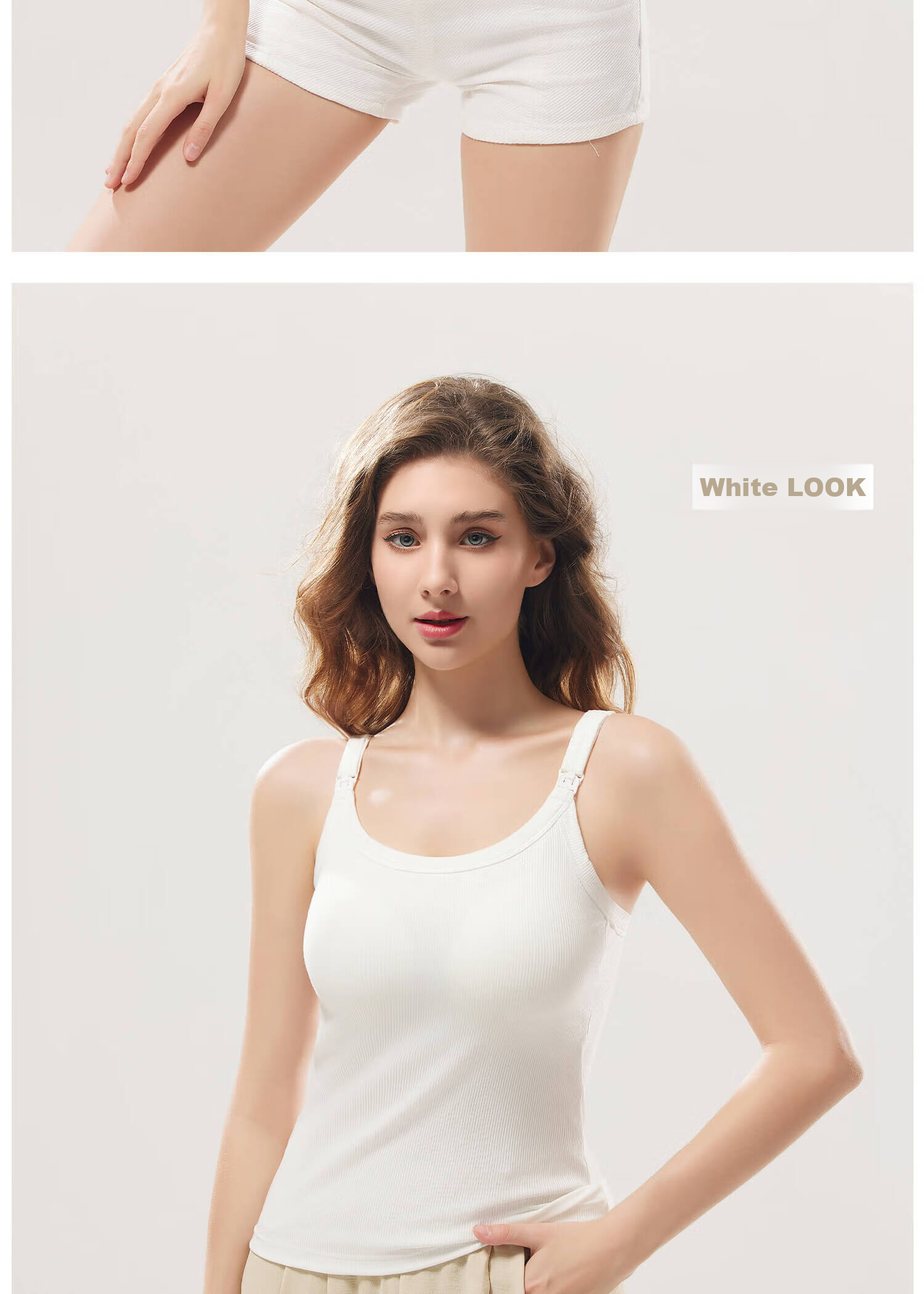 Shiduo Nursing Camisole Vest Maternity Innerwear with Chest Pads Anti-Sagging Postpartum Breastfeeding Base Layer 019 Bean Green XL 16