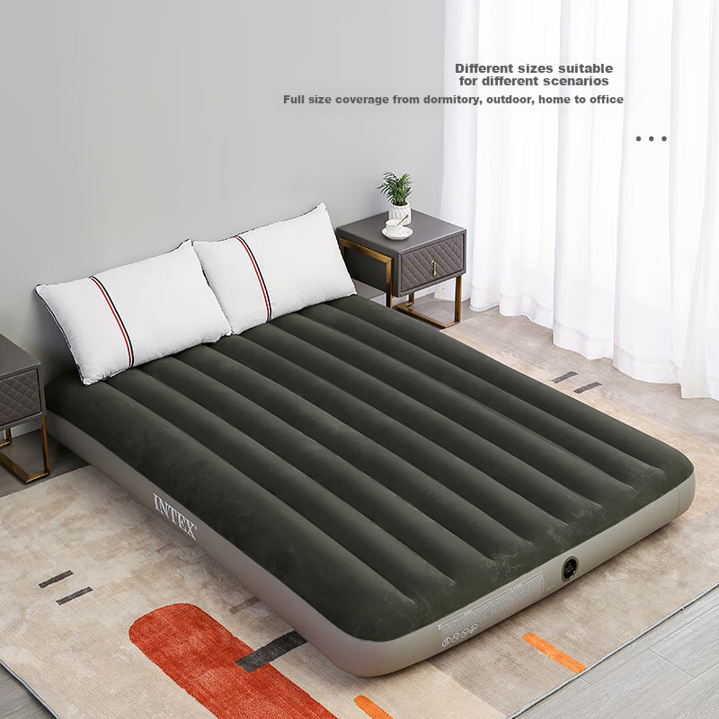 INTEX Single Inflatable Air Mattress Camping Outdoor Moisture-Proof Mat Home Care Nap Folding Bed 64106W