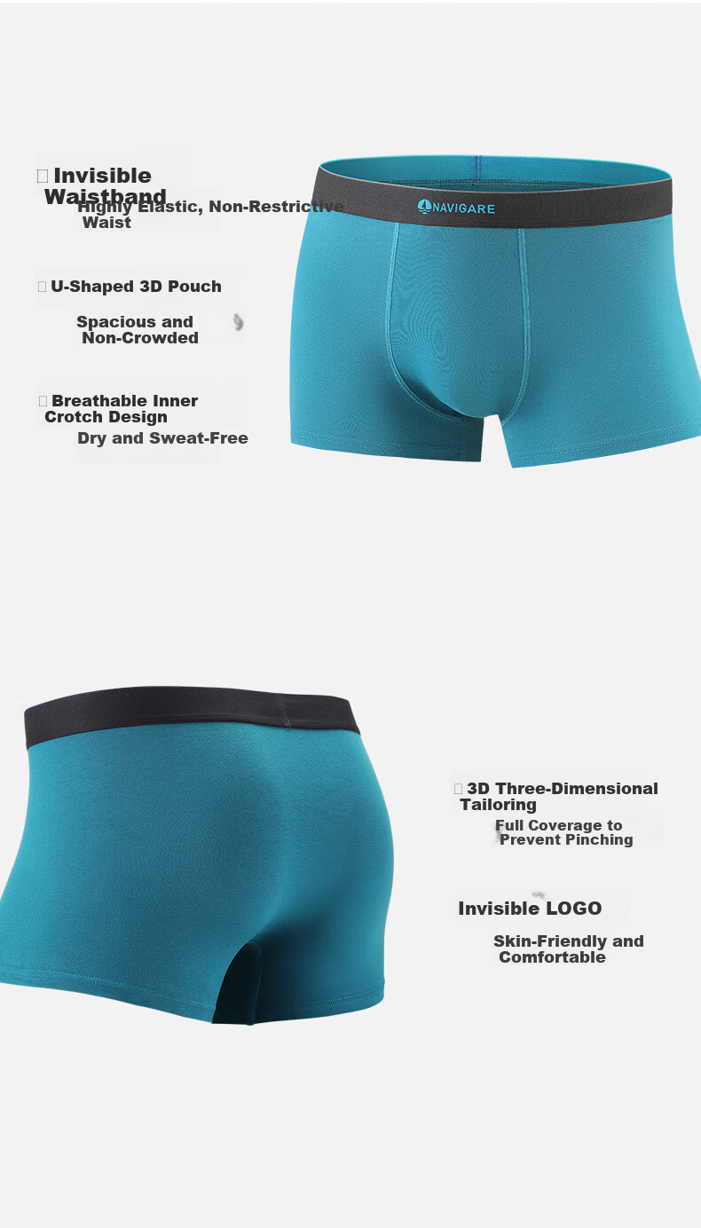 Navigare 3-Pack Men's Small Sailboat Boxer Briefs 10A Antibacterial with Mulberry Silk Crotch Breathable Shorts 4