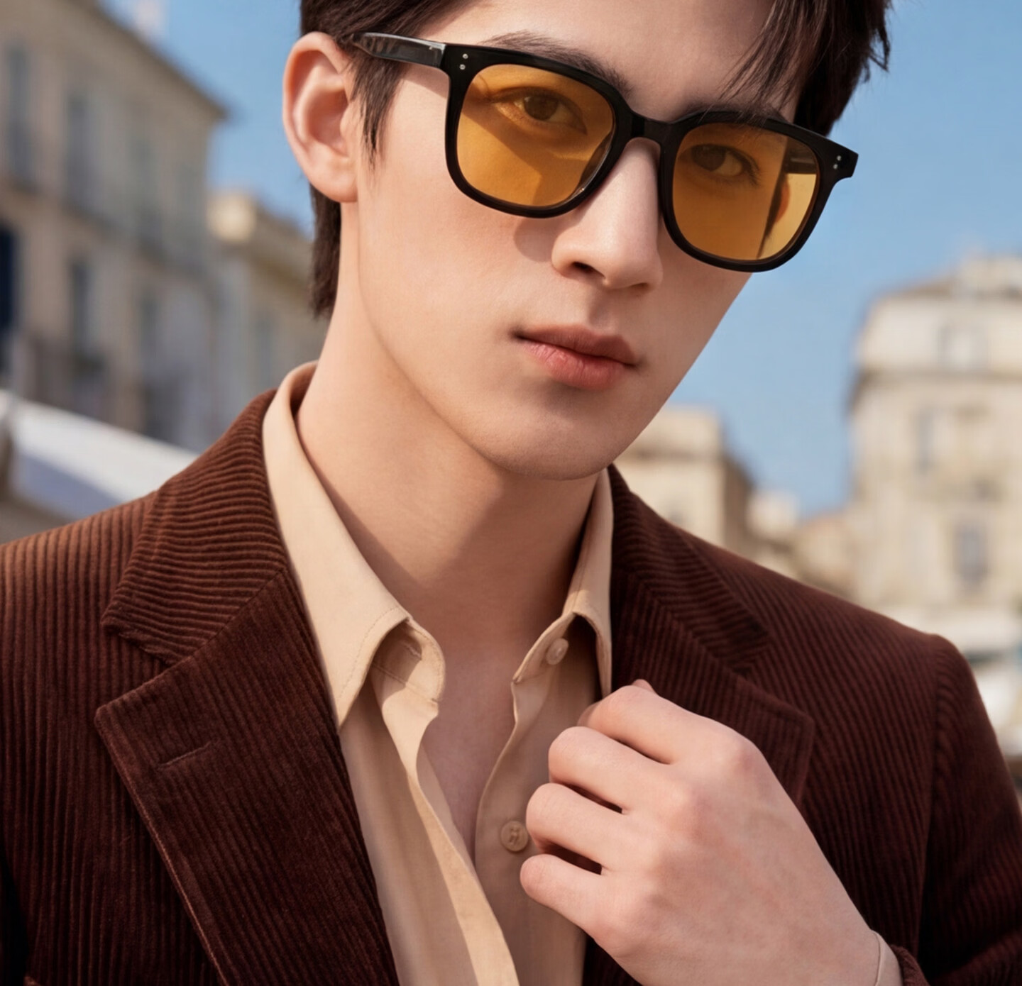 CAPONI Brown Polarized Sunglasses GM Unisex Day and Night Driving Glasses UV Protection Trendy 5