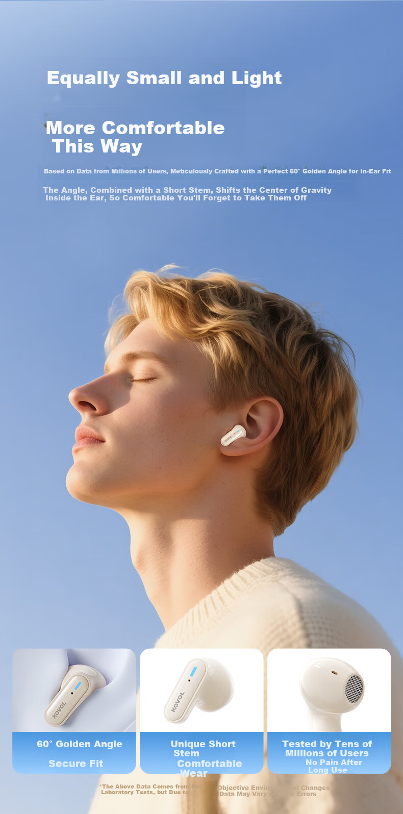 KOVL True Wireless Bluetooth Earphones, Semi-In Drop Design, Suitable for IPhone, Huawei, Honor, Vivo, Xiaomi, IQOO, Apple, OPPO, Sports Music Gaming Headset 3