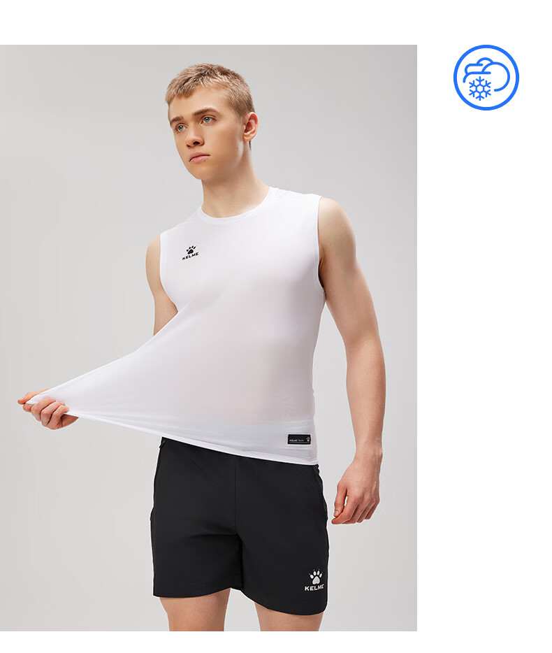 KELME Men's Sports Vest Summer New Basketball Training Running Fitness Sleeveless Quick-Dry T-Shirt Agate Black M 6