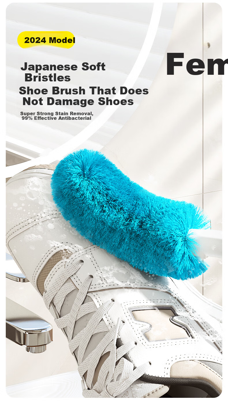 CONDOR Japanese Soft Bristle Shoe Brush Household Clothing Cleaning Brush Soft Bristle Multi-Function Long Handle Shoe Cleaning Tool 2