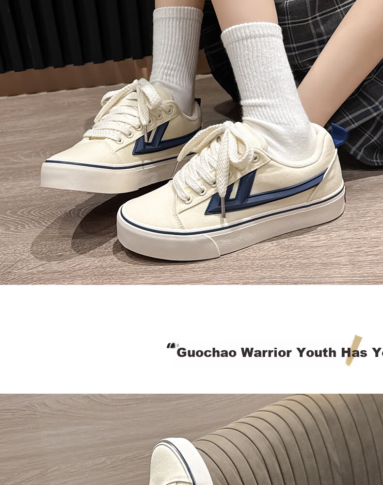 Warrior Official Women's Classic Canvas Shoes 2026 Spring Lightweight Comfortable Couple Sneakers Red Rice 40 11