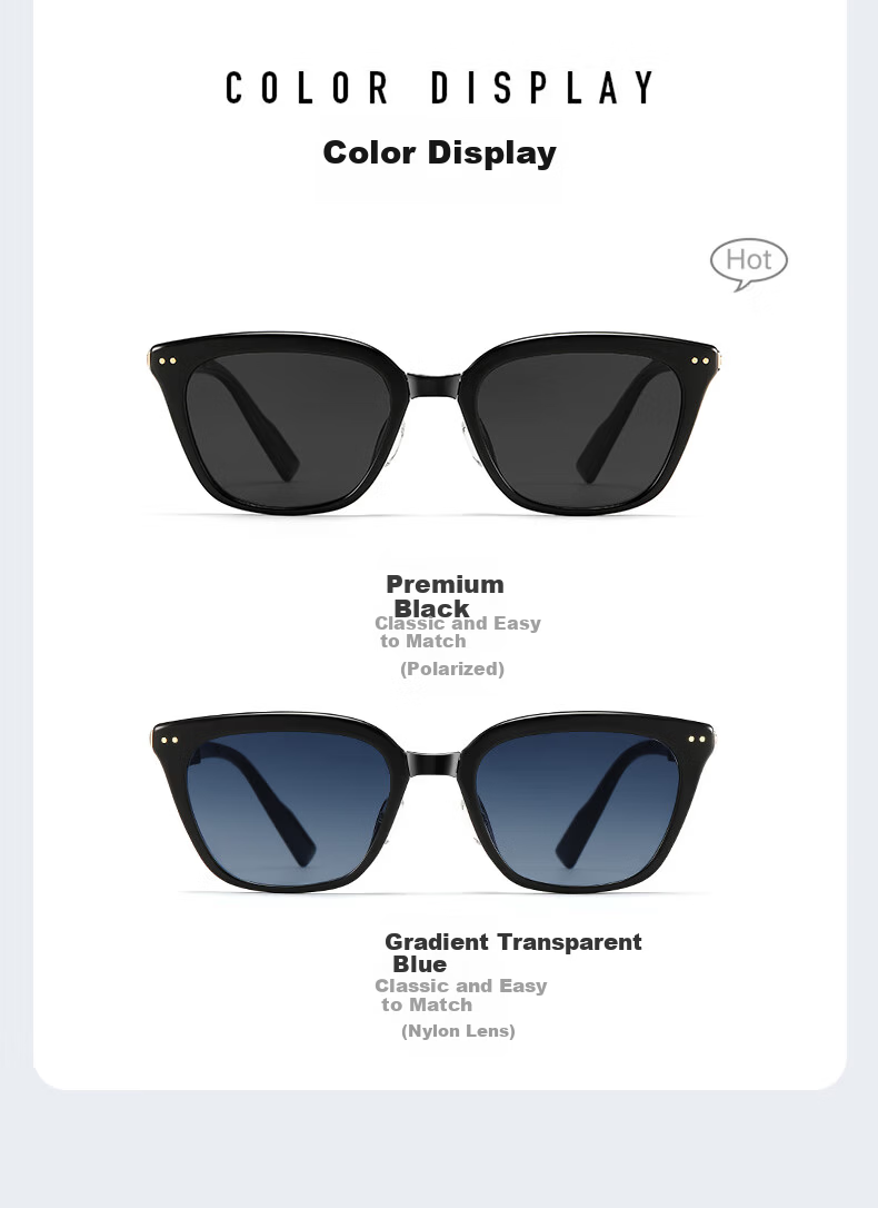 GOGOSOON New Small Frame Cat Eye Sunglasses Women Vintage High-End UV Protection Fashion Polarized Foldable Sunglasses Men 3