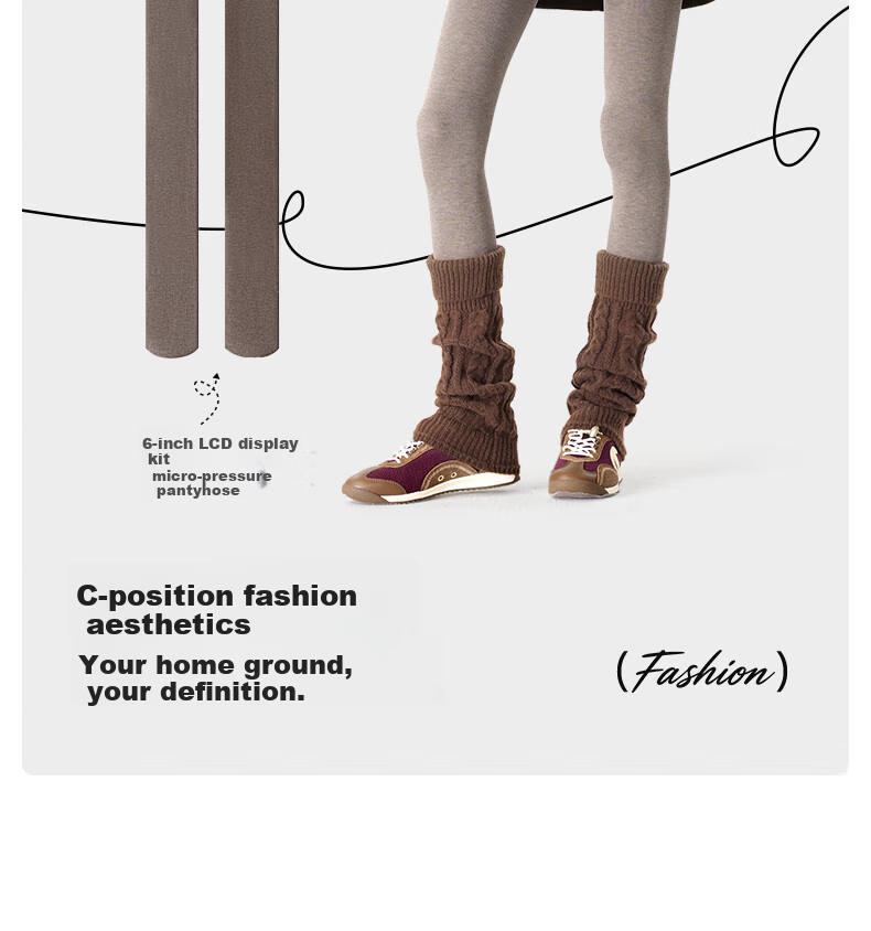JKN Women's Coffee Color Thickened Autumn Winter Leggings [Slight Compression Slimming] Fleece Lined Thin Velvet Pressure Heating Vertical Stripe Tights 11