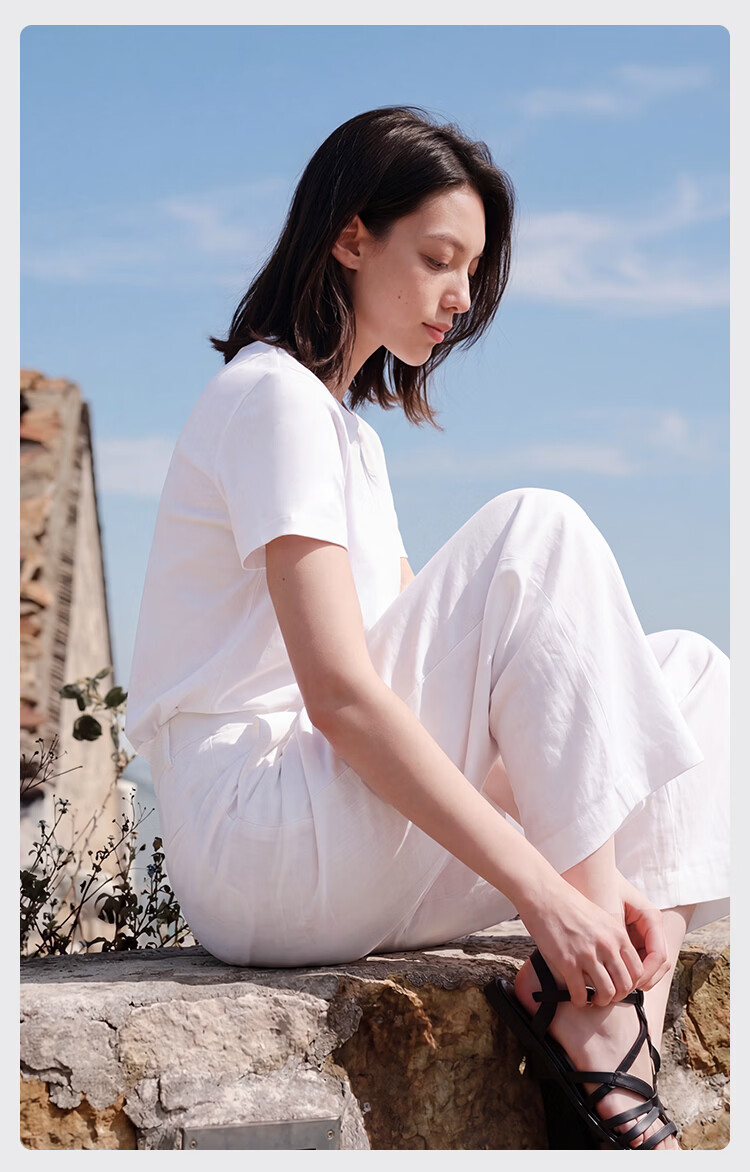 JD Jingzao 80-Count Liquid Ammonia Cotton Women's New Trendy Base Layer Short Sleeve Spring T-Shirt Black L 17