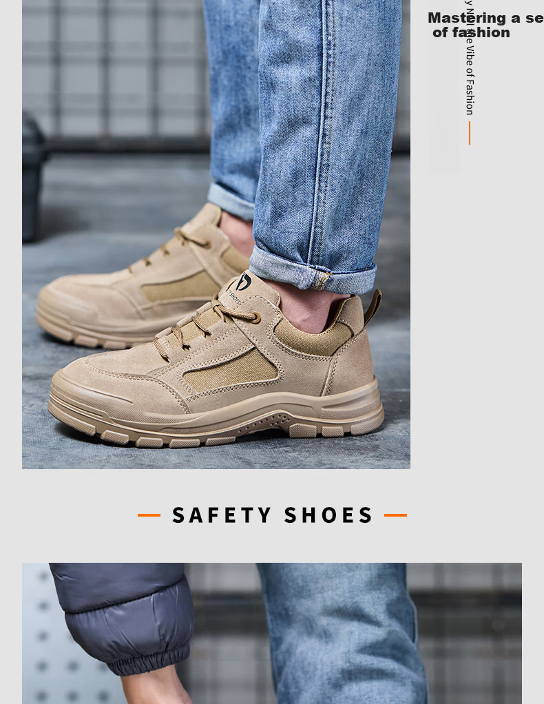 FUCHENG Men's Breathable Steel Toe Safety Work Shoes Anti-Smash Anti-Puncture Lightweight Durable Solid Construction Site Safety Shoes 573 Size 37 12