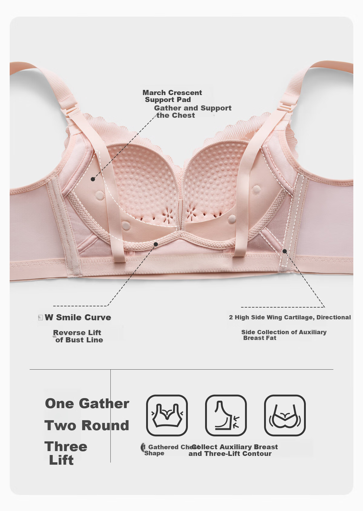 JOYNCLEON Luxury Fragrance Lady Maternity Nursing Bra Anti-Sagging Push-Up Postpartum Breastfeeding Champagne XL 5