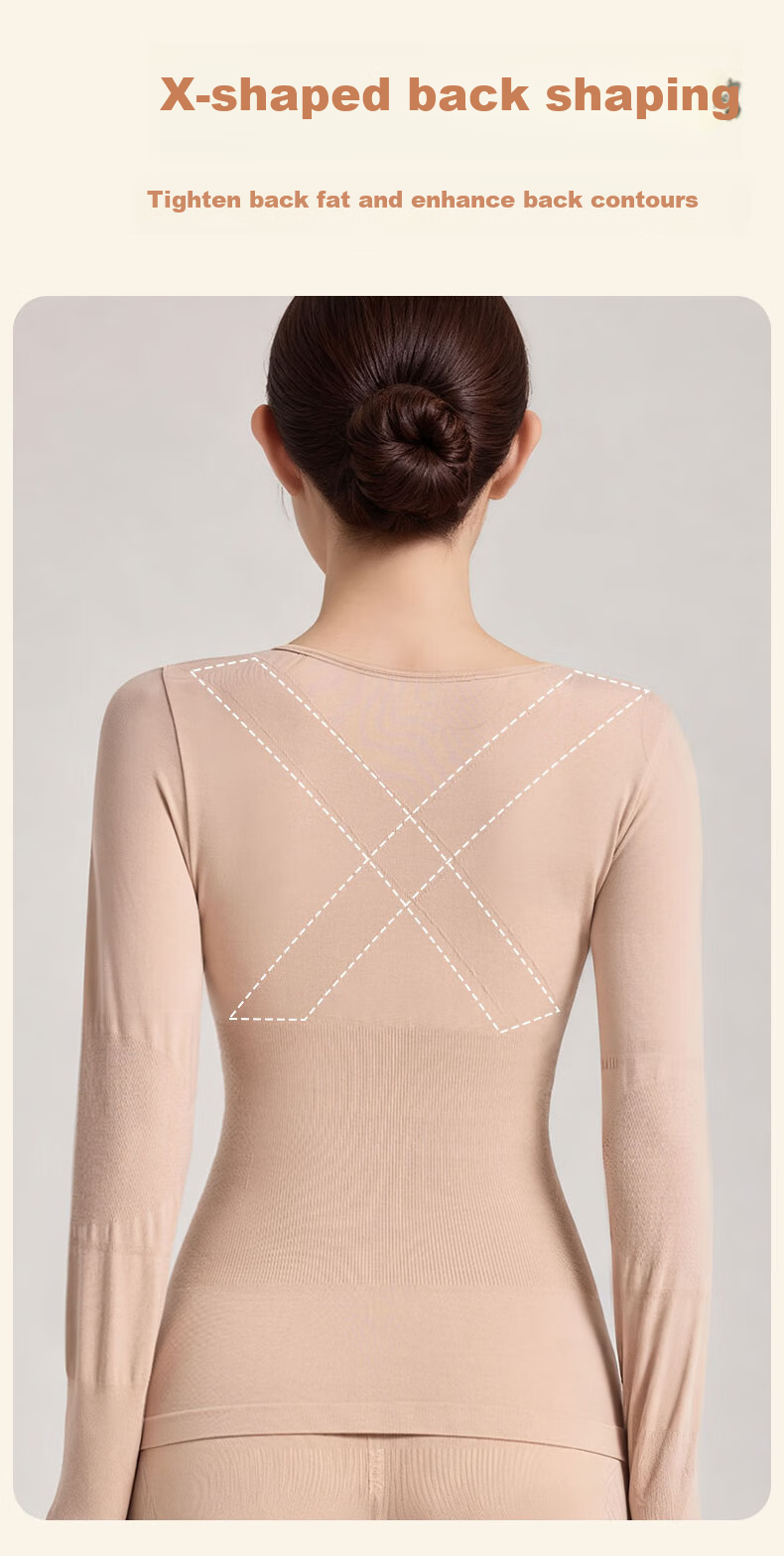 GRACEWELL Women's Thermal Underwear Set Slim Fit Stretch Cashmere Base Layer Autumn Winter Body Shaping 9
