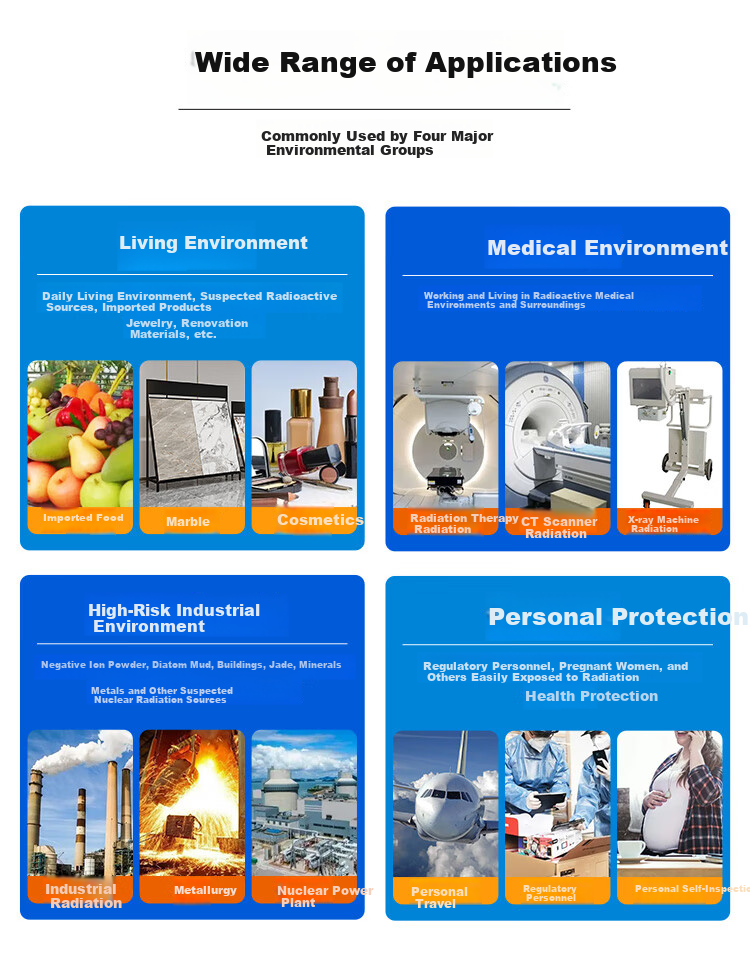 Aikesi Nuclear Radiation Detector, Beta Gamma X-Ray Marble X-Ray CT Personal Radiation Dosimeter Alarm, Geiger Counter 4