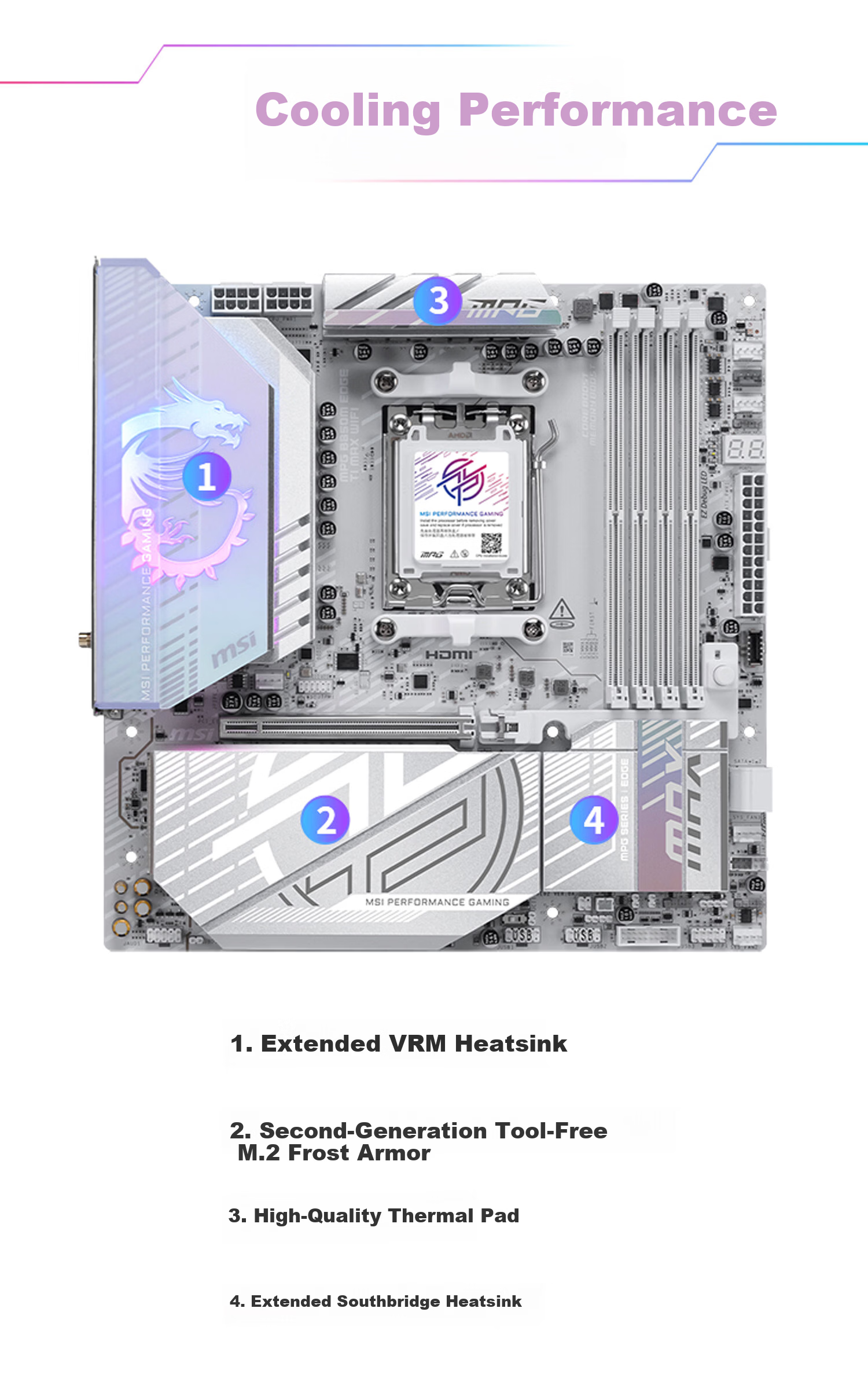 MSI MPG B850M EDGE TI MAX WIFI Blade Titanium Motherboard Supporting CPU 9850X3D/9800X3D/9700X (AMD B850/AM5 Socket) 16
