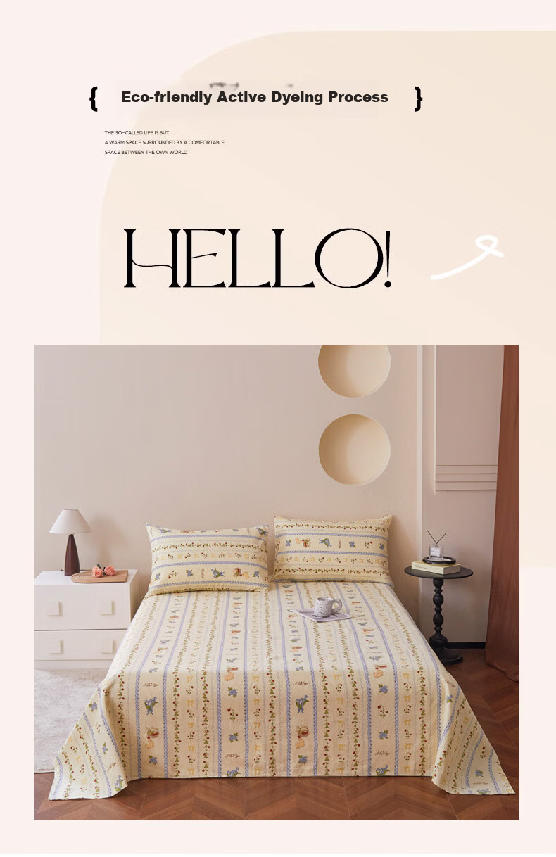 Hongdou Rustic Fabric Bed Sheet Single Piece Quilt Cover Double/Single Bed Sheet Four Seasons Skin-Friendly Bedding Bedspread 150*230cm Cat Paw 12