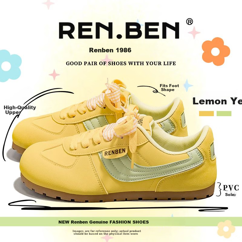 RENBEN 2026 Spring New Original INS Style German Training Shoes Dopamine Color Sweet German Training Shoes Fashion Ultra-Soft Sneakers